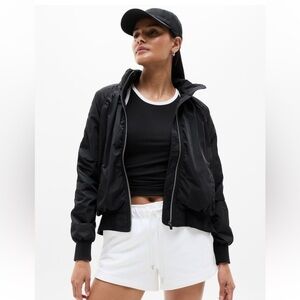 EUC Athleta Jetset Bomber Jacket - black - size large tall